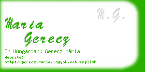 maria gerecz business card